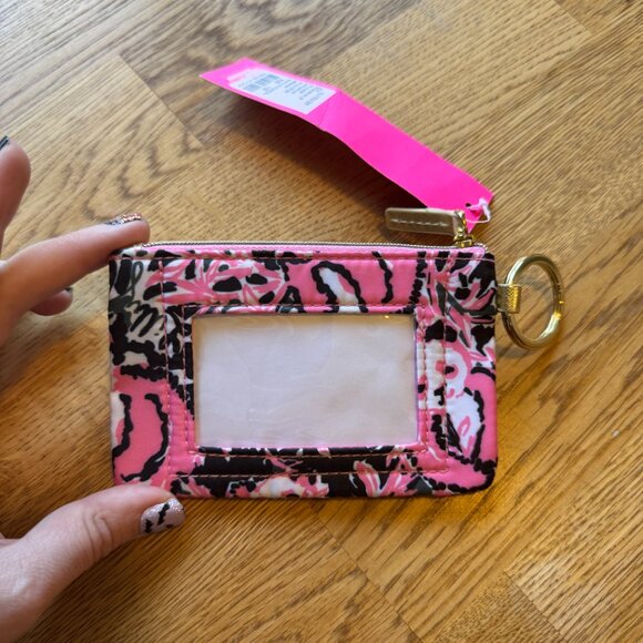 Lilly Pulitzer Key ID Card Case Hibiscus Pink NWT - Picture 2 of 5